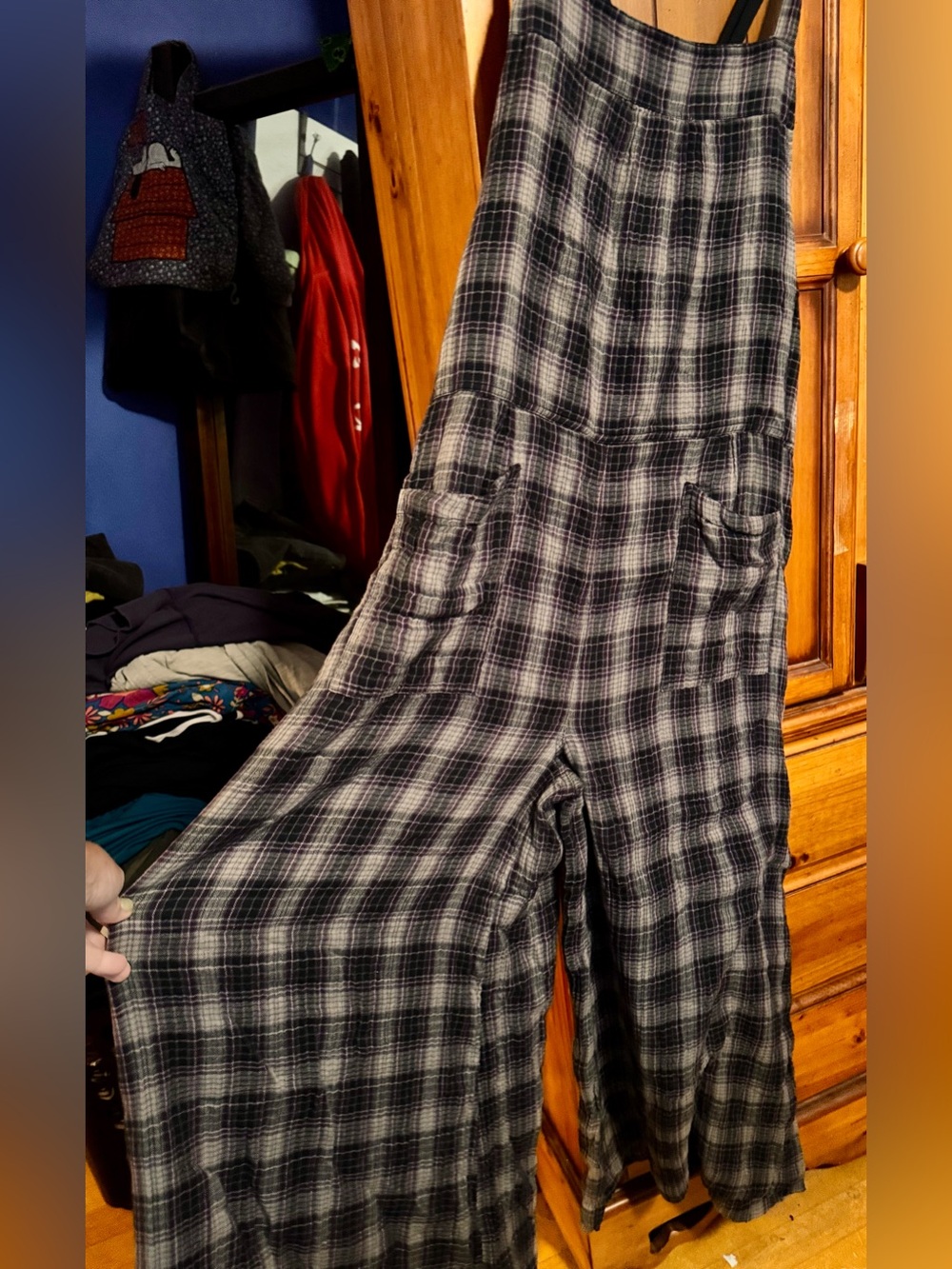 NATURAL LIFE Black & White Plaid Pinafore Jumpsuit - Picture 3 of 5